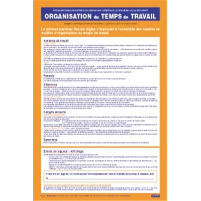 AFFICHAGE ORGANISATION DU TEMPS DE TRAVAIL REGLEMENT INTERIEUR DE L′ENTREPRISE AFFICHAGE ORGANISATION DU TEMPS DE TRAVAIL REGLEMENT INTERIEUR DE L′ENTREPRISE