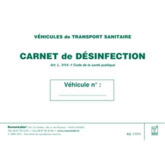 TRANSPORT SANITAIRE – CARNET DE DESINFECTION TRANSPORTS