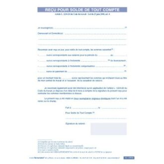 RECU POUR SOLDE DE TOUT COMPTE GESTION DU PERSONNEL