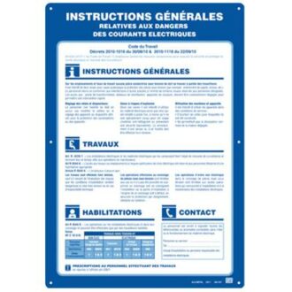 CONSIGNES GENERALES DANGER ÉLECTRIQUE DANGER ELECTRIQUE