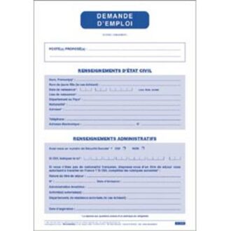 DEMANDE D’EMPLOI GESTION DU PERSONNEL
