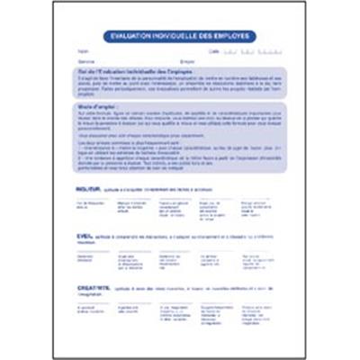 EVALUATION INDIVIDUELLE DES SALARIES GESTION DU PERSONNEL EVALUATION INDIVIDUELLE DES SALARIES GESTION DU PERSONNEL