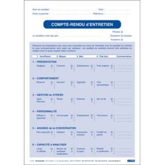 COMPTE-RENDU D&prime;ENTRETIEN GESTION DU PERSONNEL