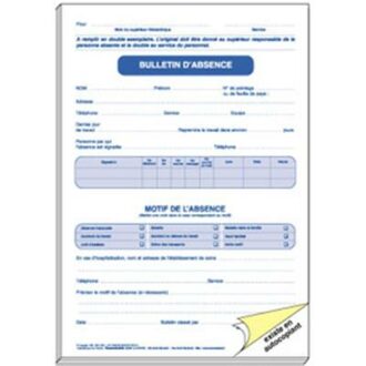 BULLETIN D’ABSENCE DUPLI GESTION DU PERSONNEL