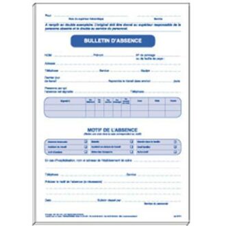 BULLETIN D’ABSENCE GESTION DU PERSONNEL