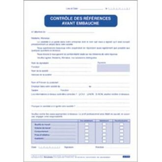 CONTROLE DES REFERENCES AVANT EMBAUCHE GESTION DU PERSONNEL