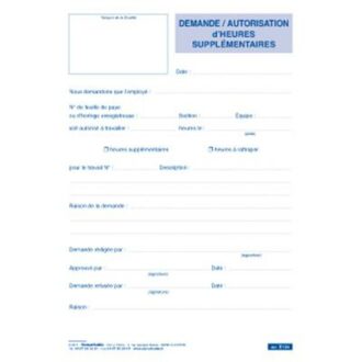 DEMANDE D’AUTORISATION D’HEURES SUPPLEMENTAIRES GESTION DU PERSONNEL