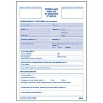 DEMANDE D’EMPLOI SIMPLIFIEE GESTION DU PERSONNEL