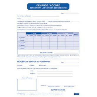 DEMANDE/ACCORD DES DATES DE CONGES GESTION DU PERSONNEL