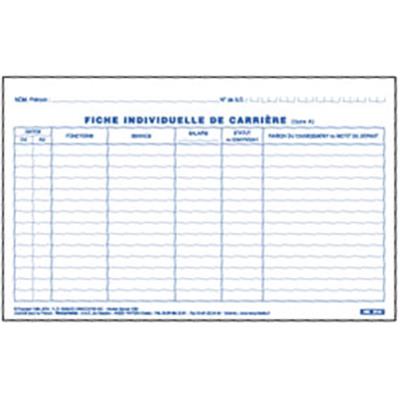 FICHE INDIVIDUELLE DE CARRIERE GESTION DU PERSONNEL FICHE INDIVIDUELLE DE CARRIERE GESTION DU PERSONNEL