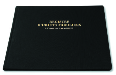 REGISTRE D OBJETS MOBILIERS GARAGISTES