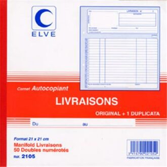 CARNET DE LIVRAISONS DUPLI FORMULAIRES SPECIFIQUES EN ENTREPRISE