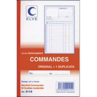 CARNET DE COMMANDES DUPLI FORMULAIRES SPECIFIQUES EN ENTREPRISE