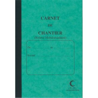 CARNET CHANTIER HEBDOMADAIRE CHANTIERS BATIMENTS