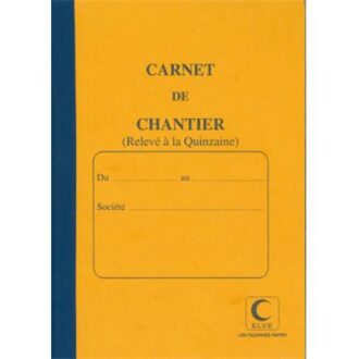 CARNET DE CHANTIER BIMENSUEL CHANTIERS BATIMENTS