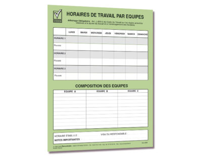 AFFICHAGE DES HORAIRES PAR EQUIPE GESTION DU PERSONNEL