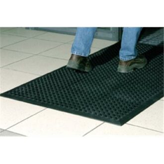 TAPIS CAILLEBOTIS NOIR 152 X 91 cm TAPIS D&prime;ACCUEIL
