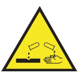 TRIANGLE ALU MATIERES CORROSIVES DANGER