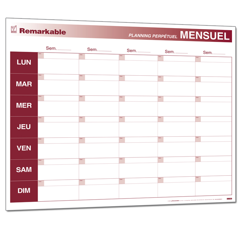 PLANNING MENSUEL PLANNINGS PERPETUELS NON DATES PLANNING MENSUEL PLANNINGS PERPETUELS NON DATES