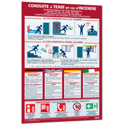 AFFICHAGE OBLIGATOIRE CONSIGNE INCENDIE HOTELS CONSIGNES HOTELS