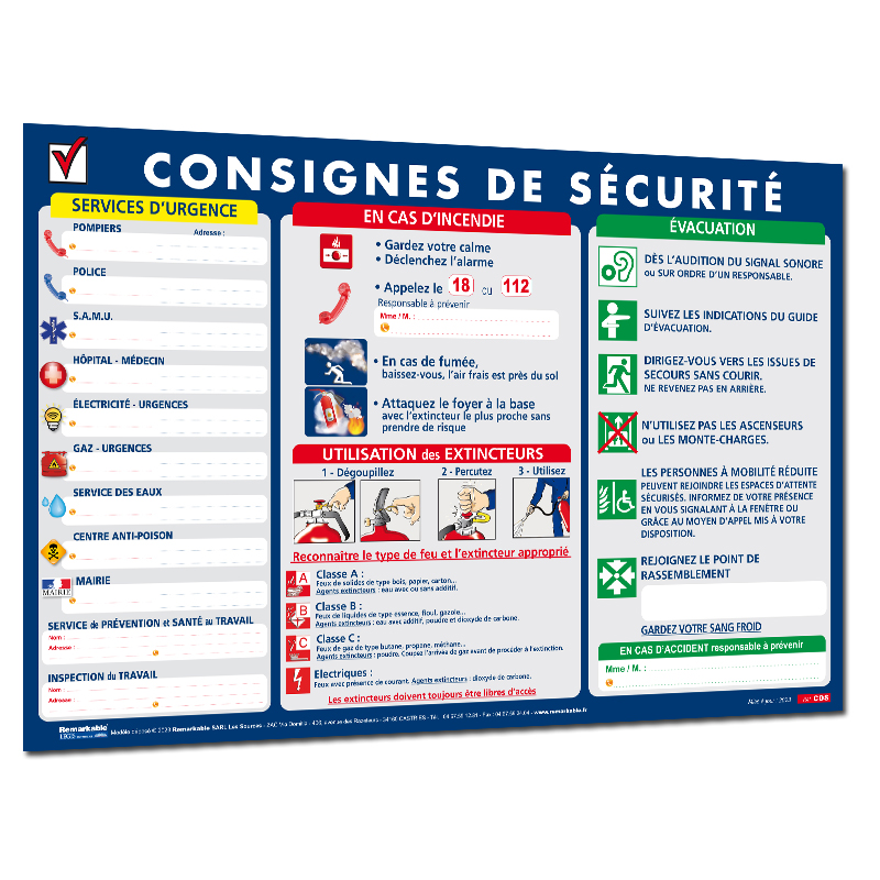 CONSIGNES DE SECURITE AFFICHAGES SECURITE
