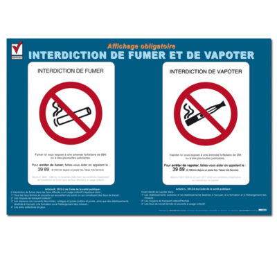 INTERDICTION DE FUMER ET DE VAPOTER FUMER - VAPOTER