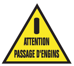 TRIANGLE ALU PASSAGE D ENGINS DANGER