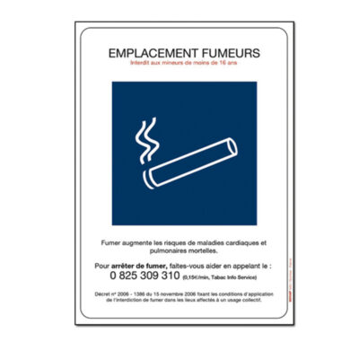 ADHESIF EMPLACEMENT FUMEURS FUMER - VAPOTER