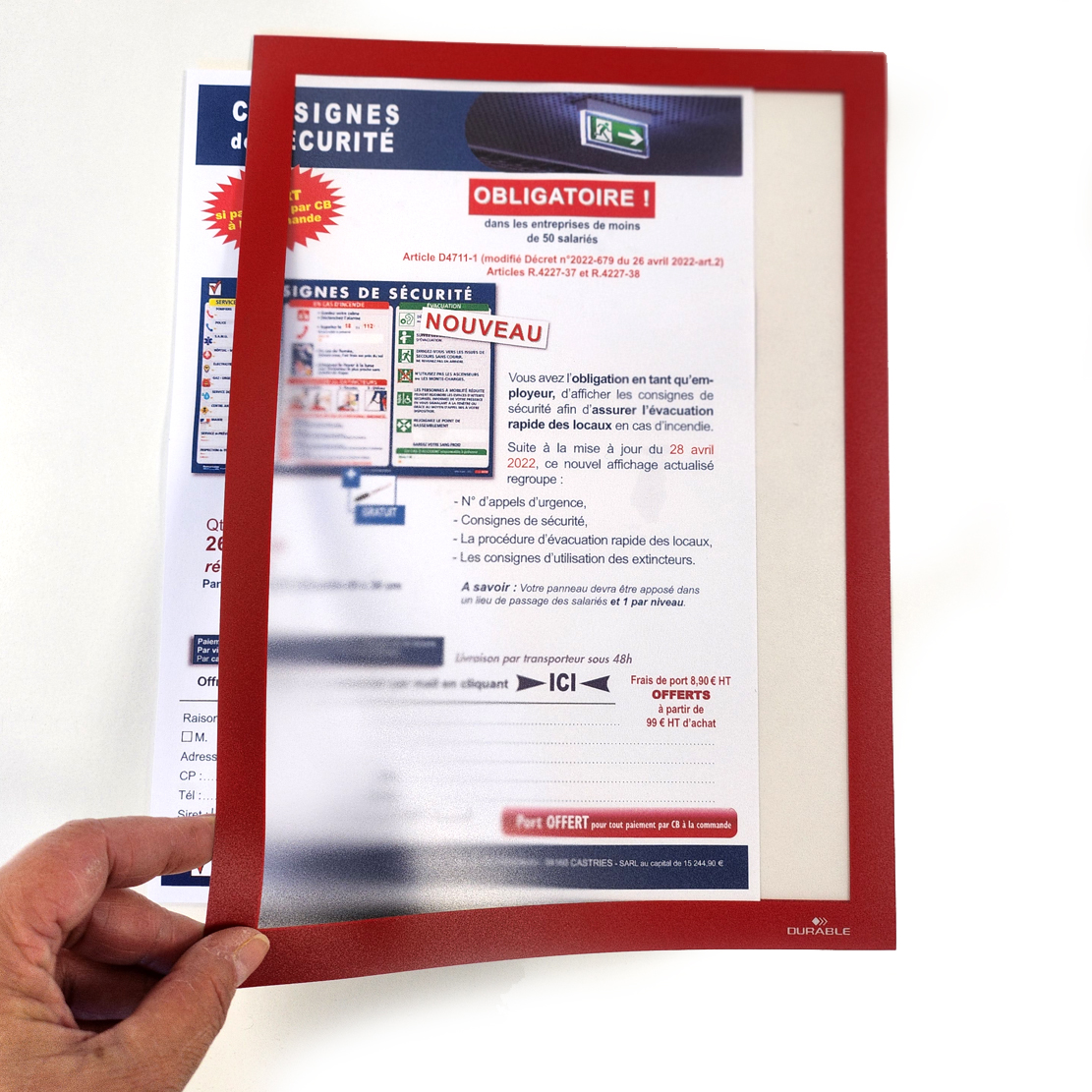 LOT DE 2 CADRES MAGNETIQUES A4 ROUGE PUPITRES - SUPPORTS - CADRES MURAUX LOT DE 2 CADRES MAGNETIQUES A4 ROUGE PUPITRES - SUPPORTS - CADRES MURAUX