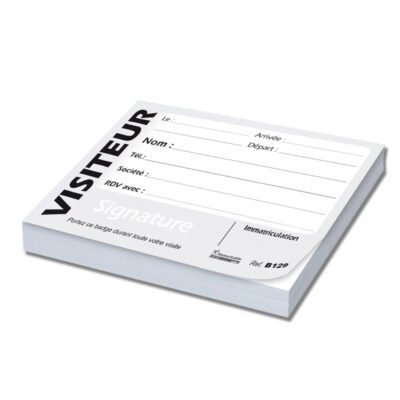 BLOC ETIQUETTES VISITEURS REGISTRES