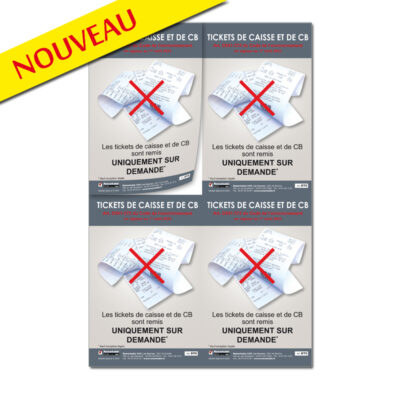 AFFICHE TICKETS DE CAISSE ET CB SUR DEMANDE AFFICHAGES