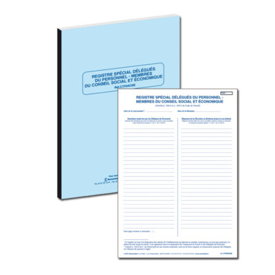 REGISTRE SPECIAL DP ET MEMBRES CSE COMITE SOCIAL ET ECONOMIQUE CSE